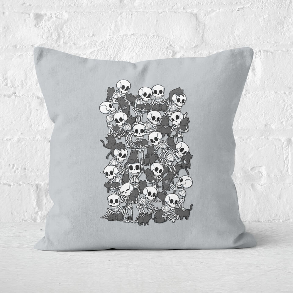Cat Skull Party Square Cushion