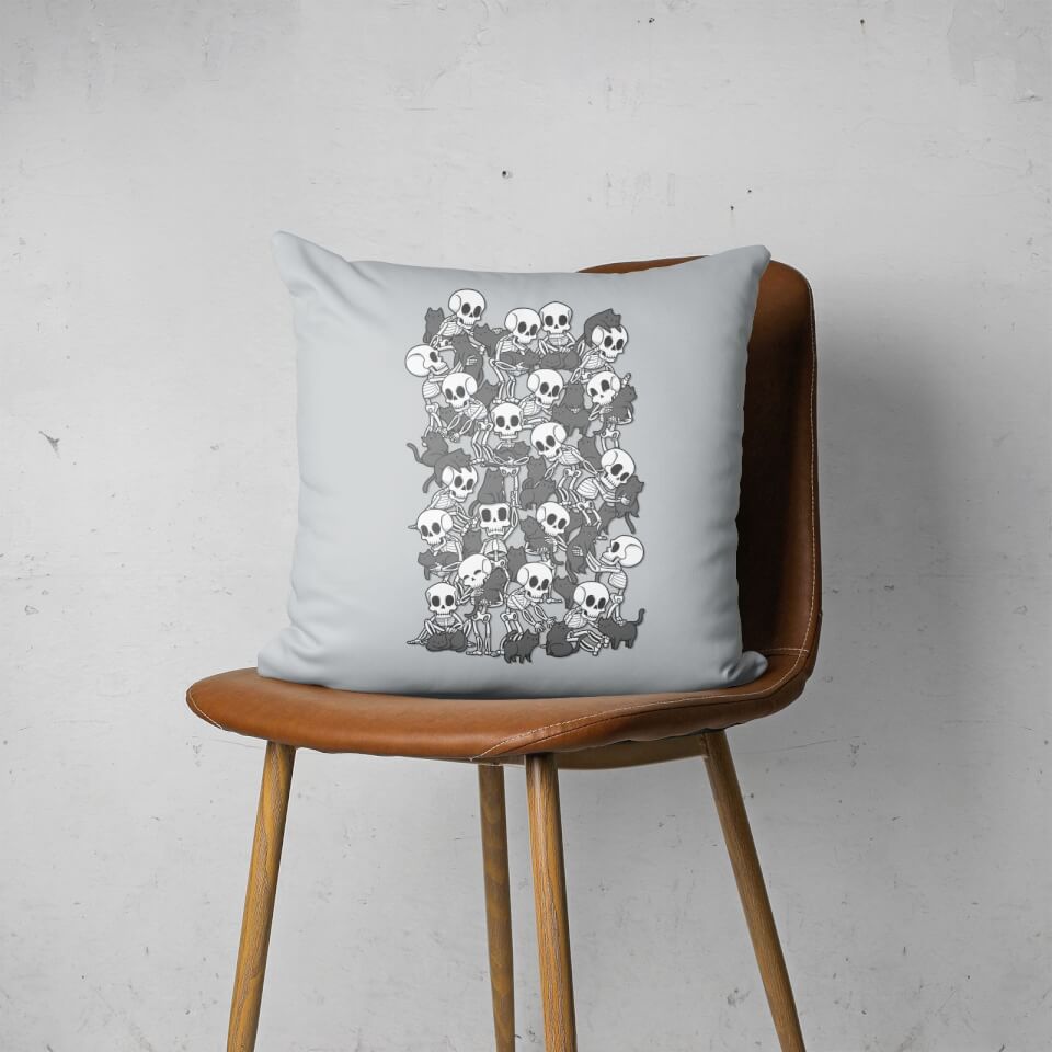 Cat Skull Party Square Cushion 2