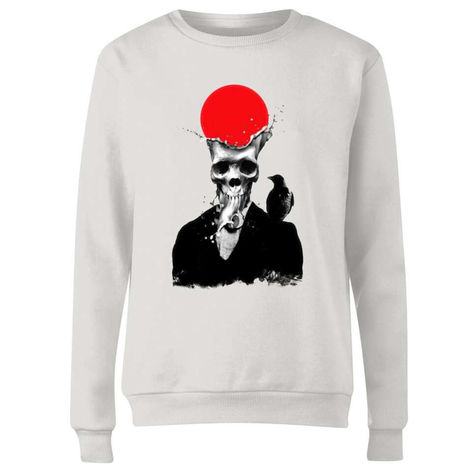 Ikiiki Splash Skull Women's Sweatshirt - White 2