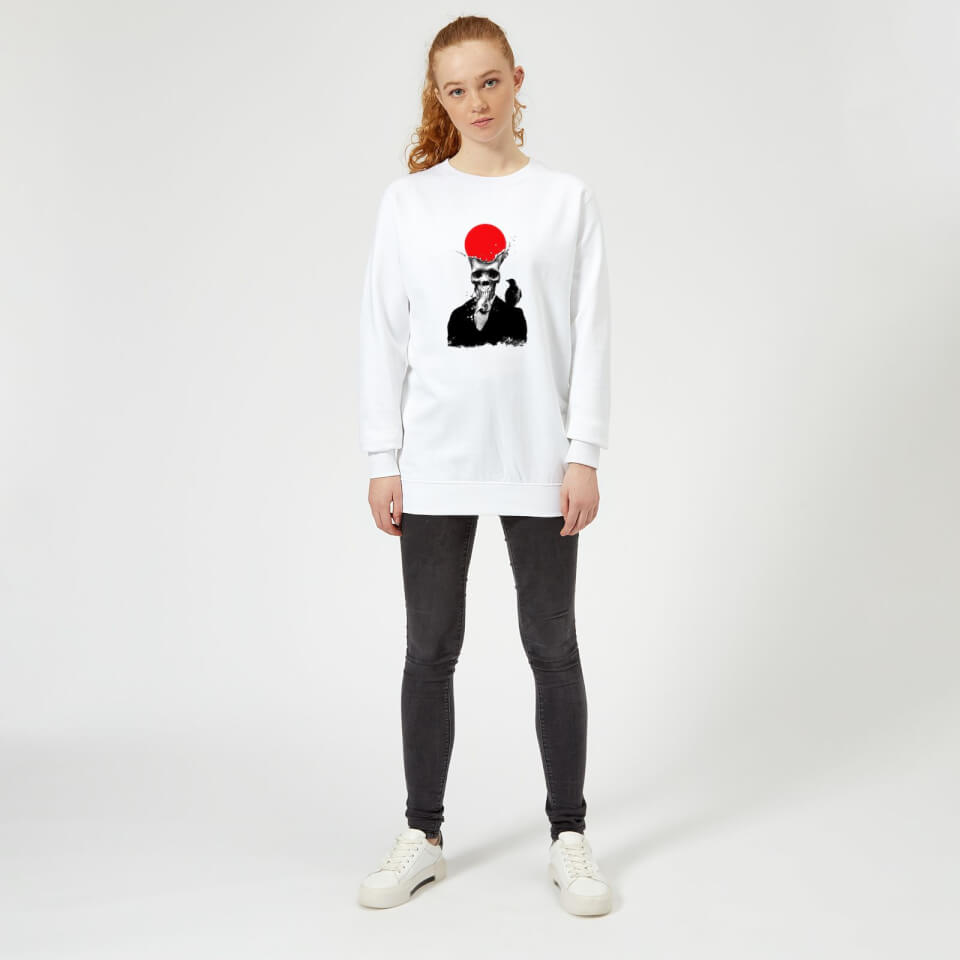 Ikiiki Splash Skull Women's Sweatshirt - White 1