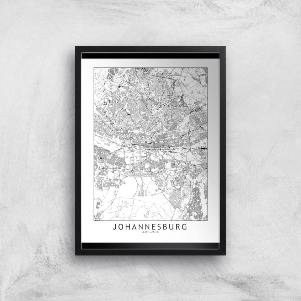 Johannesburg Light City Map Giclee Art Print
