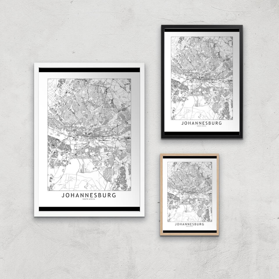 Johannesburg Light City Map Giclee Art Print 0