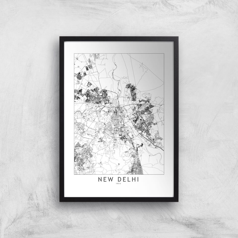 New Delhi Light City Map Giclee Art Print