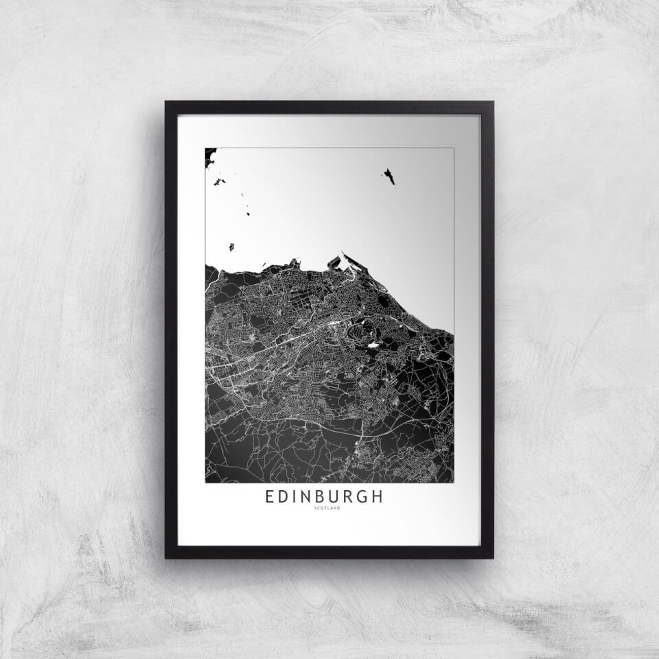 Negative Edinburgh City Map Giclee Art Print