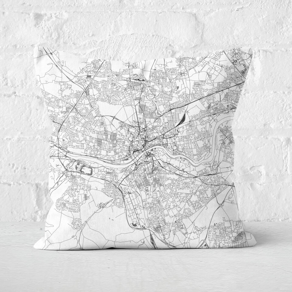 Newcastle City Map Square Cushion