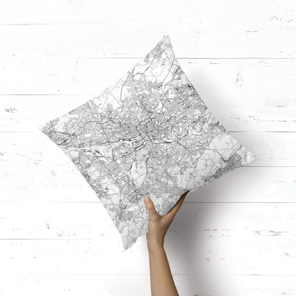 Glasgow City Map Square Cushion 1