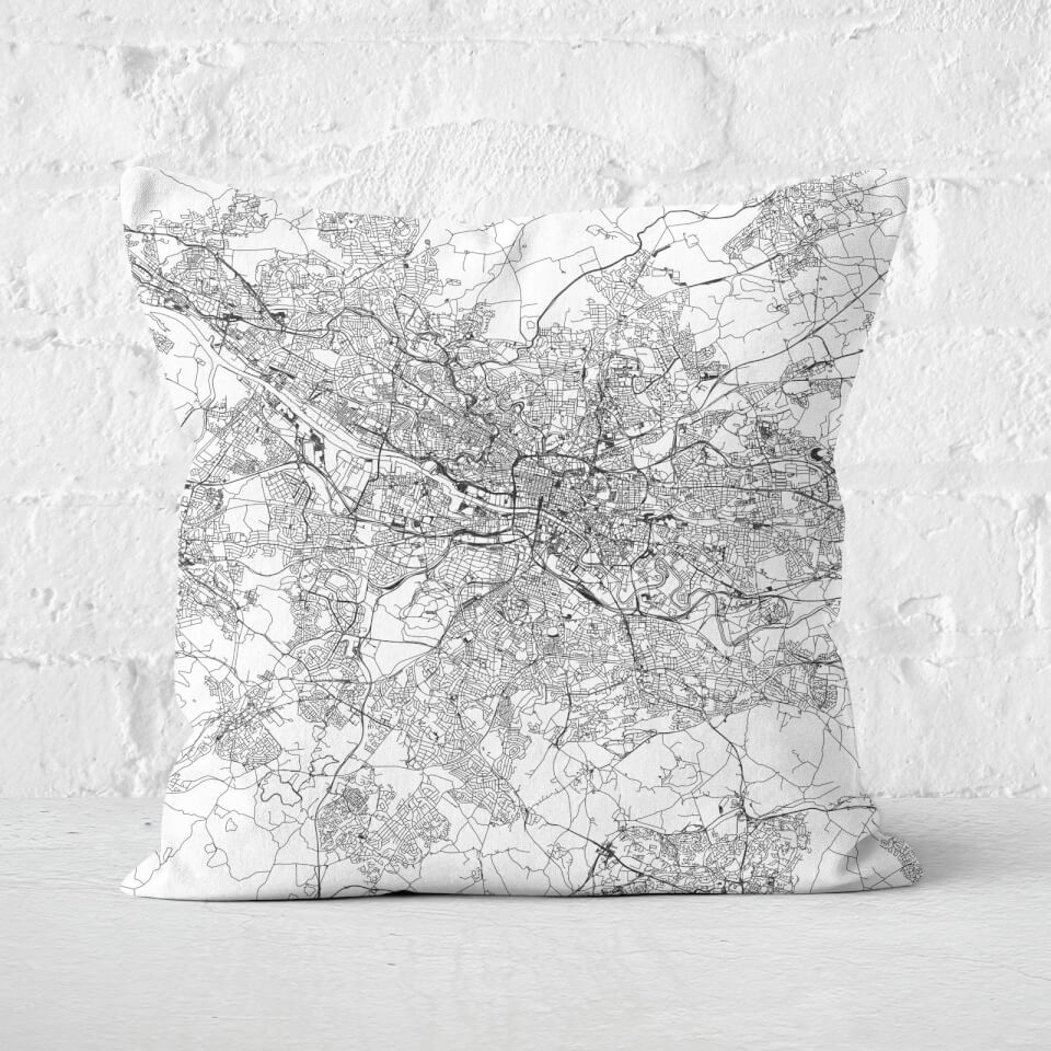 Glasgow City Map Square Cushion