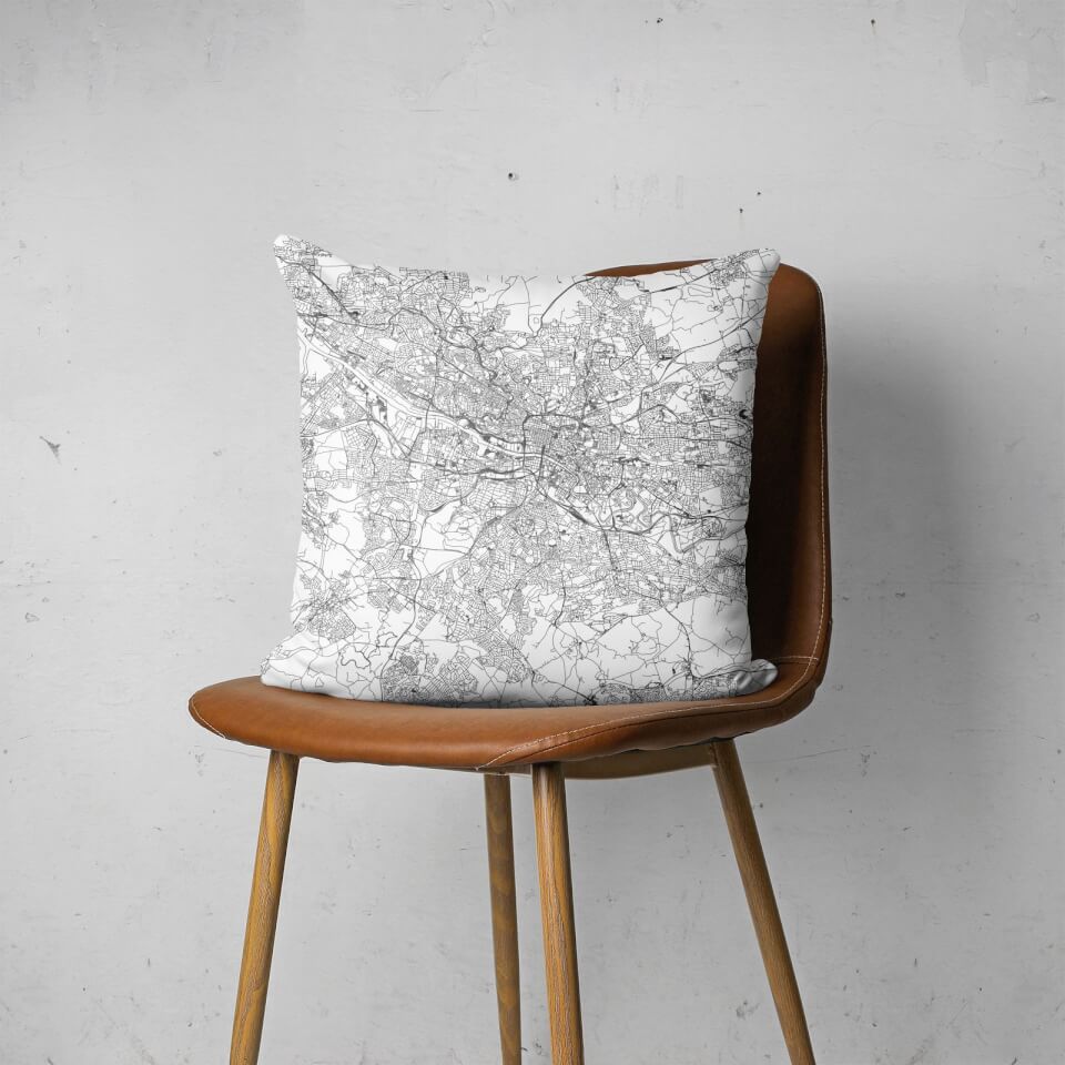 Glasgow City Map Square Cushion 2