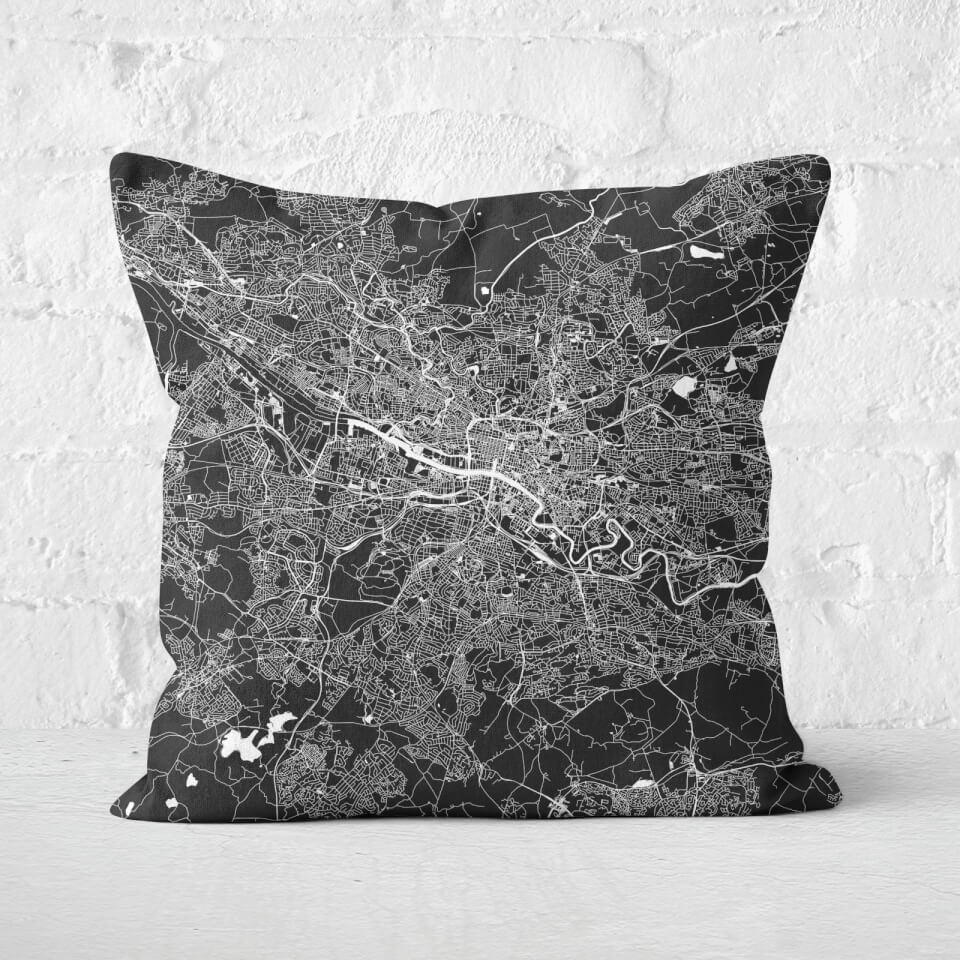 Glasgow City Map Square Cushion 0
