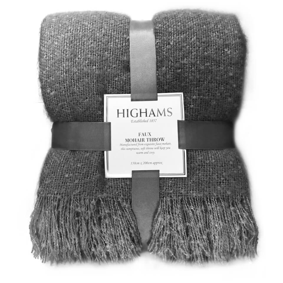 Premium Faux Mohair Throw - Charcoal