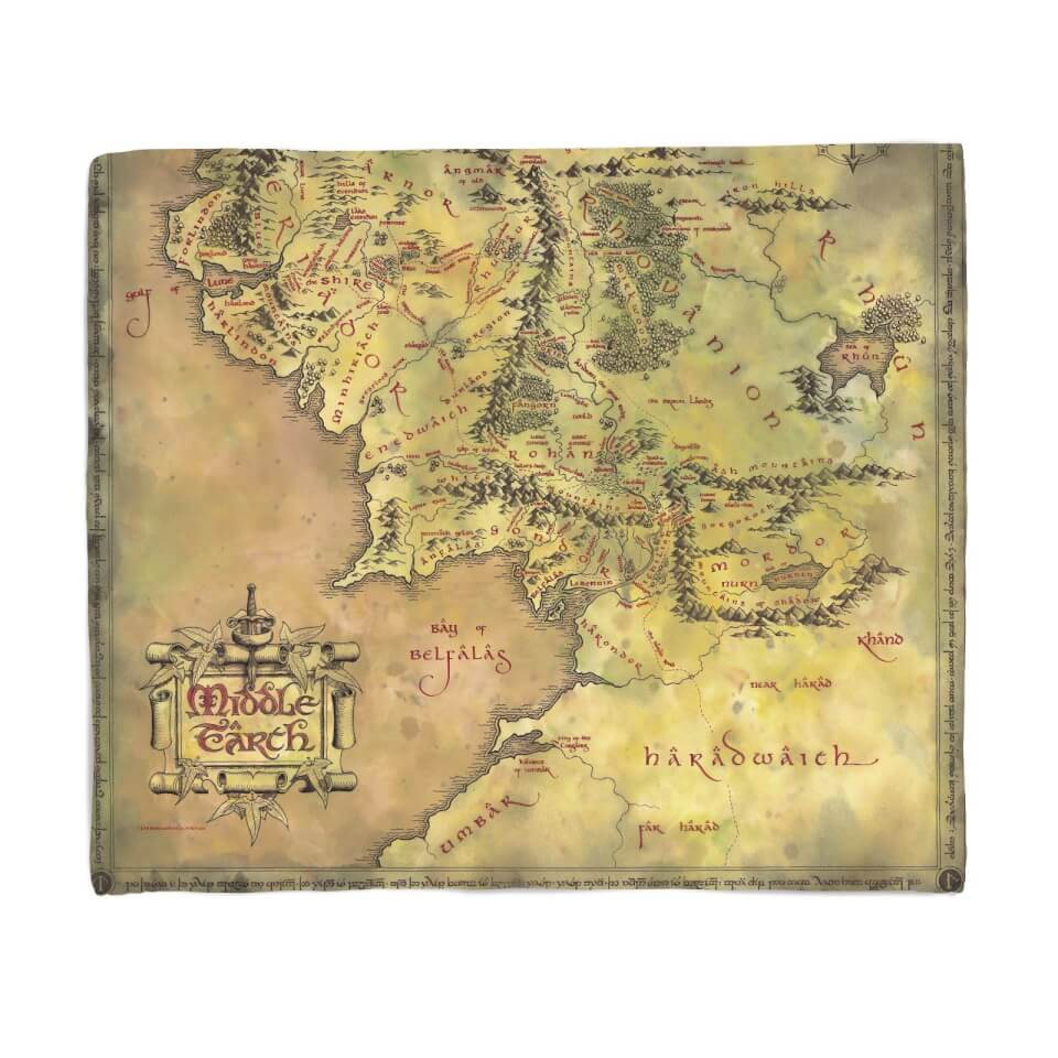 Lord Of The Rings Middle Earth Fleece Blanket