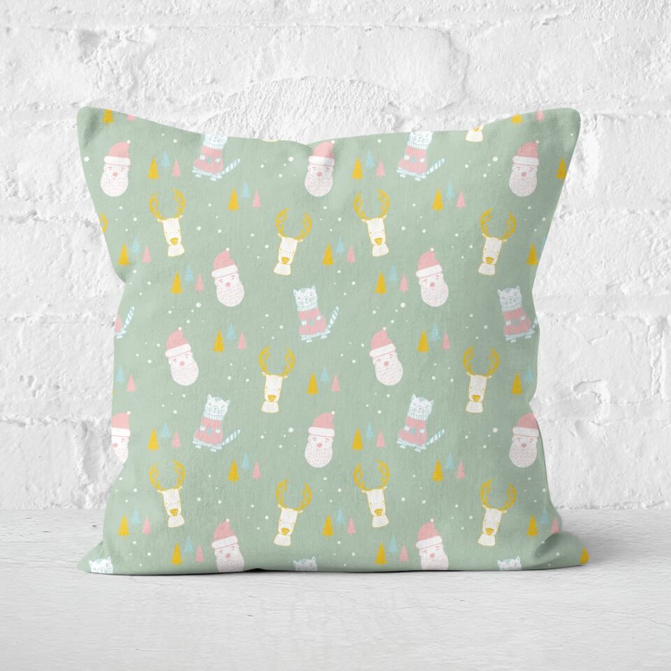 Christmas Print Square Cushion