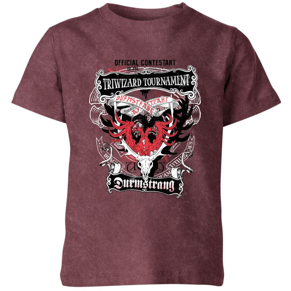 Harry Potter Triwizard Tournament Kids' T-Shirt - Burgundy Acid Wash