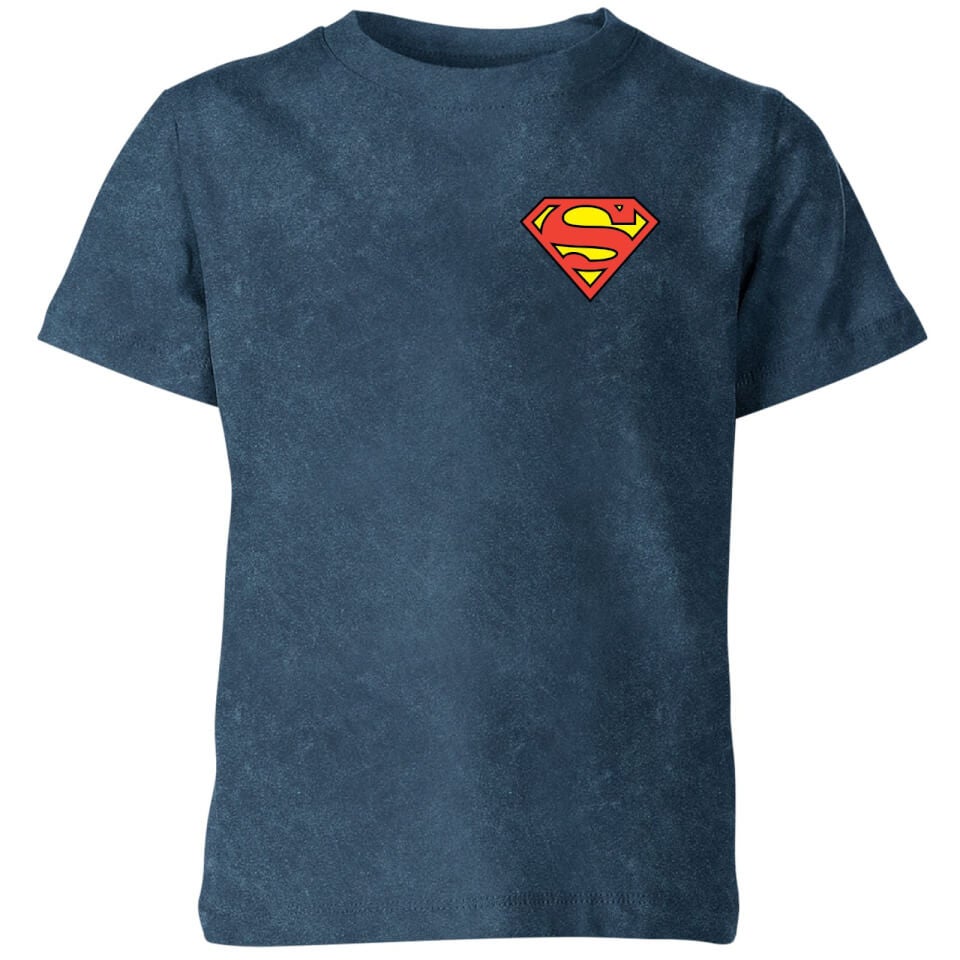 Superman Kids' T-Shirt - Navy Acid Wash