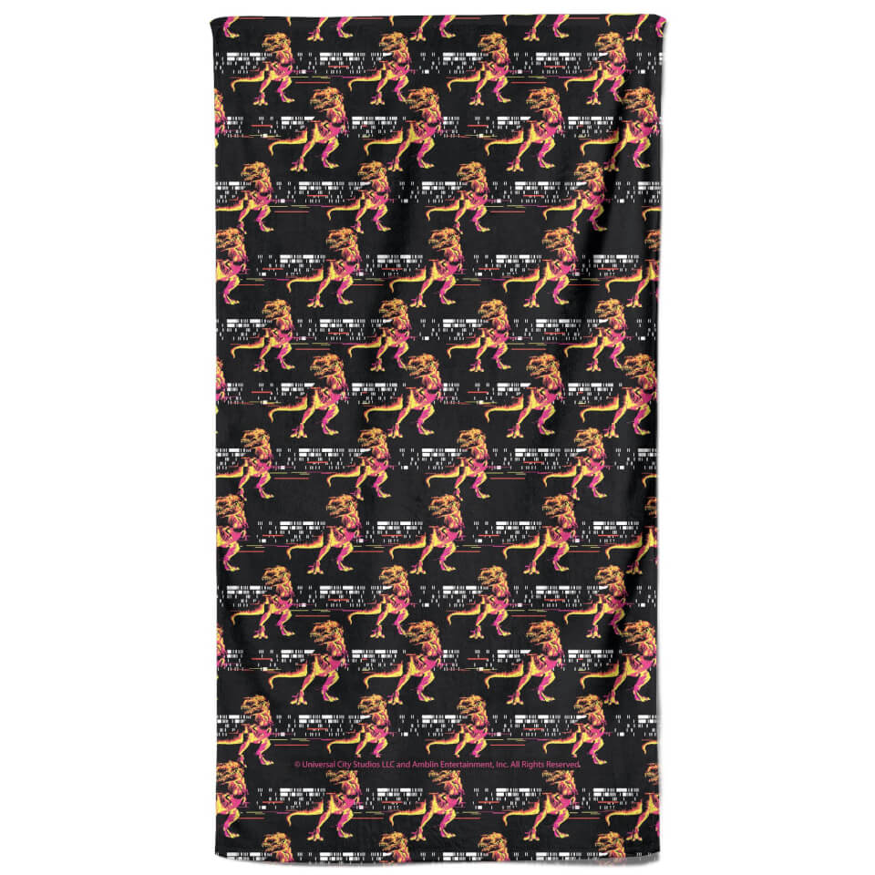 Jurassic Park TRex Pattern Beach Towel