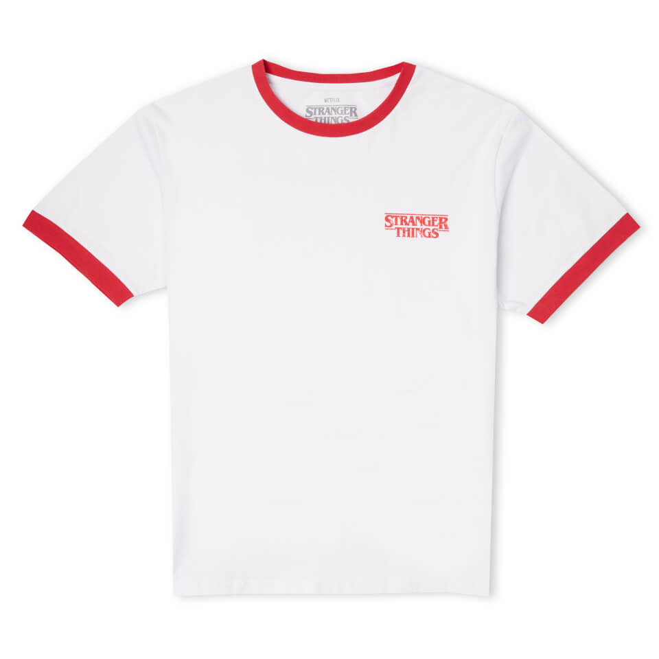Stranger Things Biker Gang Unisex Ringer T-Shirt - White/Red