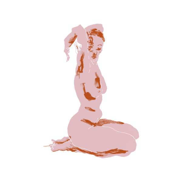 Nude Arms Folded Over Her Head Men's T-Shirt - White 0