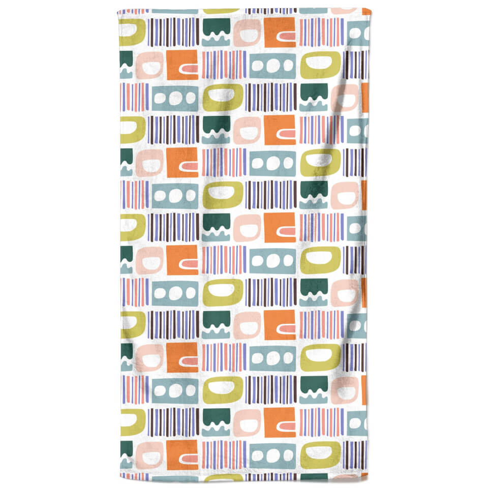 Retro Beach Huts Beach Towel