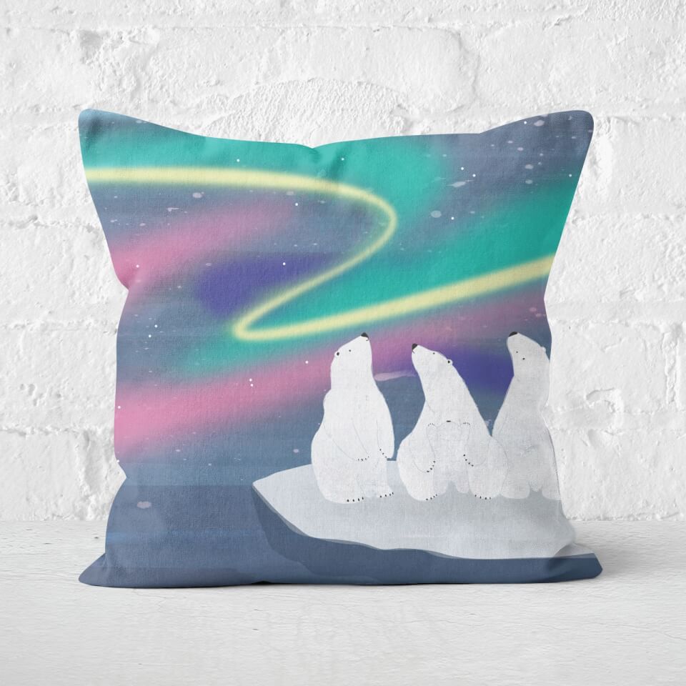 Snowtap An Aurora Of Polar Bears Square Cushion