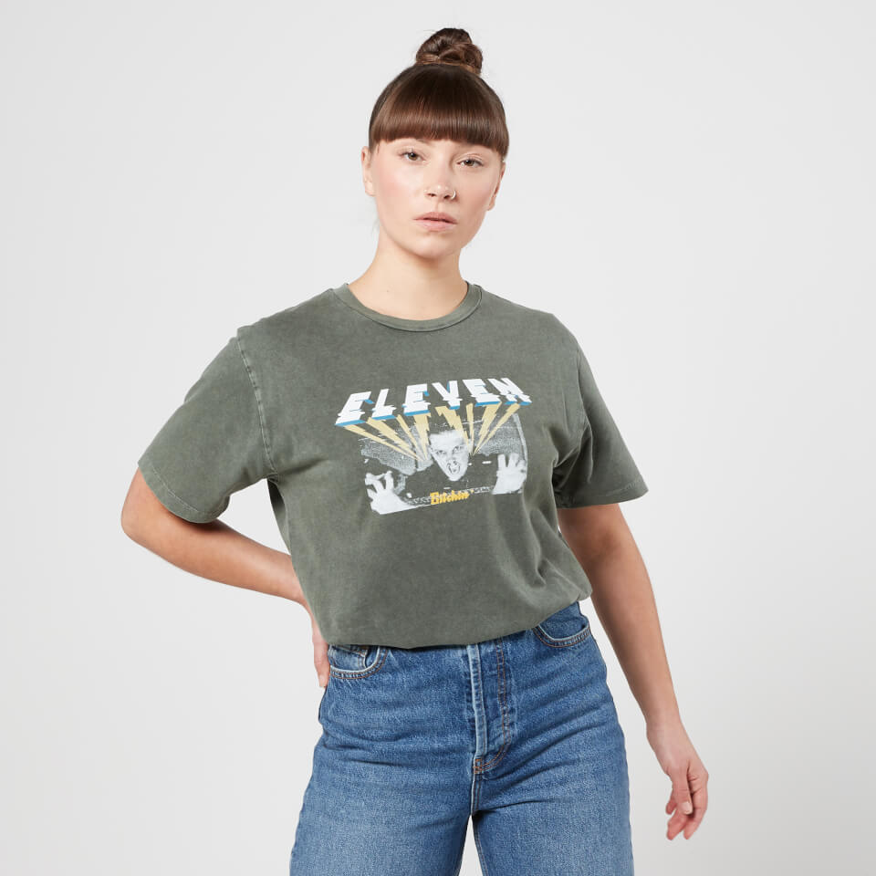 Stranger Things Eleven Bitchin' Men's T-Shirt - Khaki Acid Wash