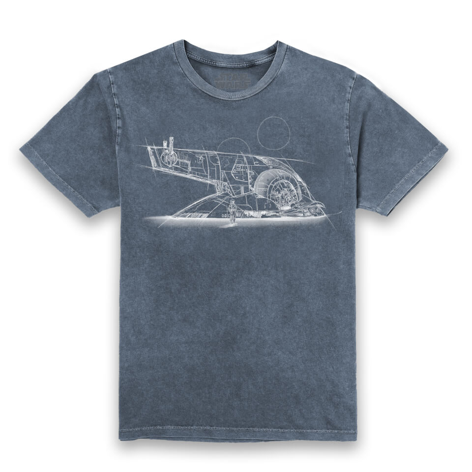 Star Wars Sketched Unisex T-Shirt - Navy Acid Wash