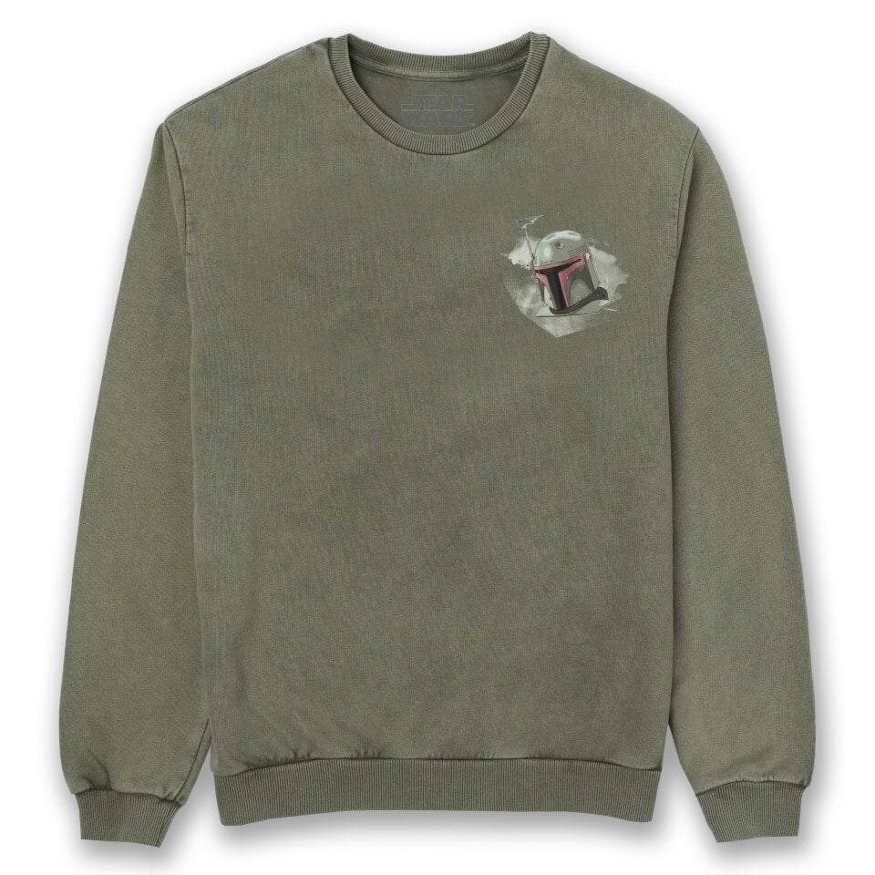 Star Wars Illustrative Helmet Unisex Sweatshirt - Khaki Acid Wash