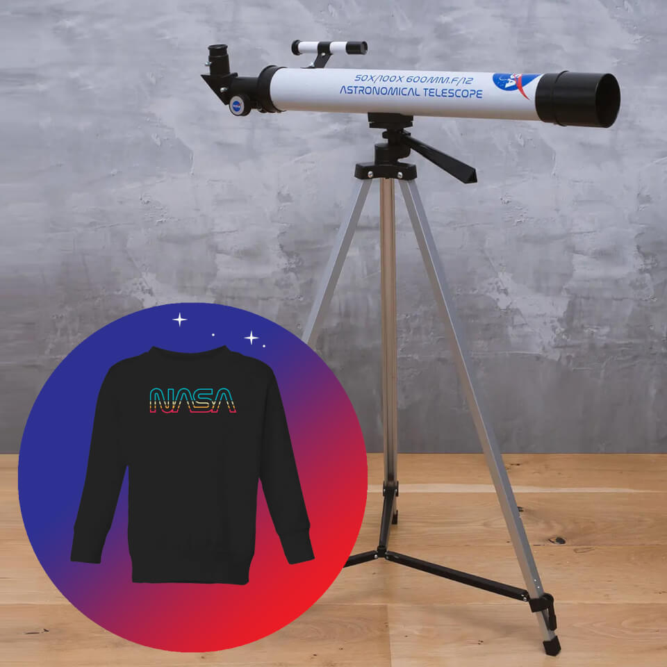 NASA Telescope & Kids' Sweatshirt Bundle - Black