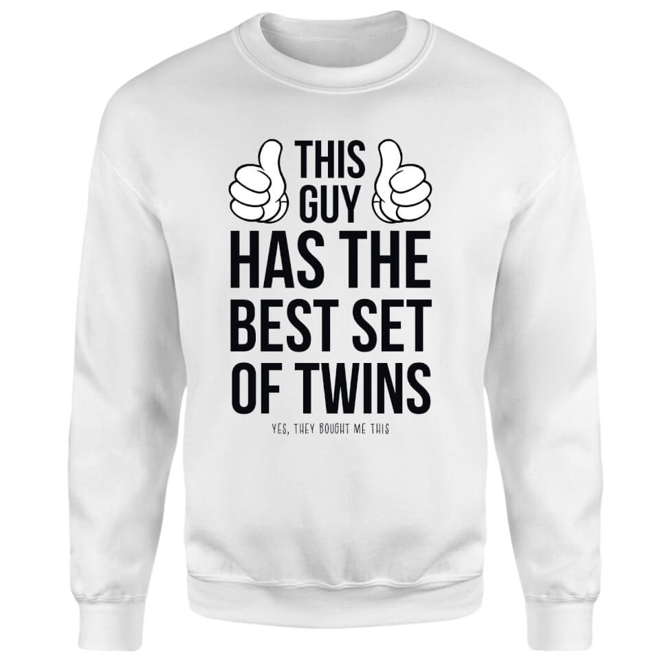 This Guy Has The Best Twins Sweatshirt - White