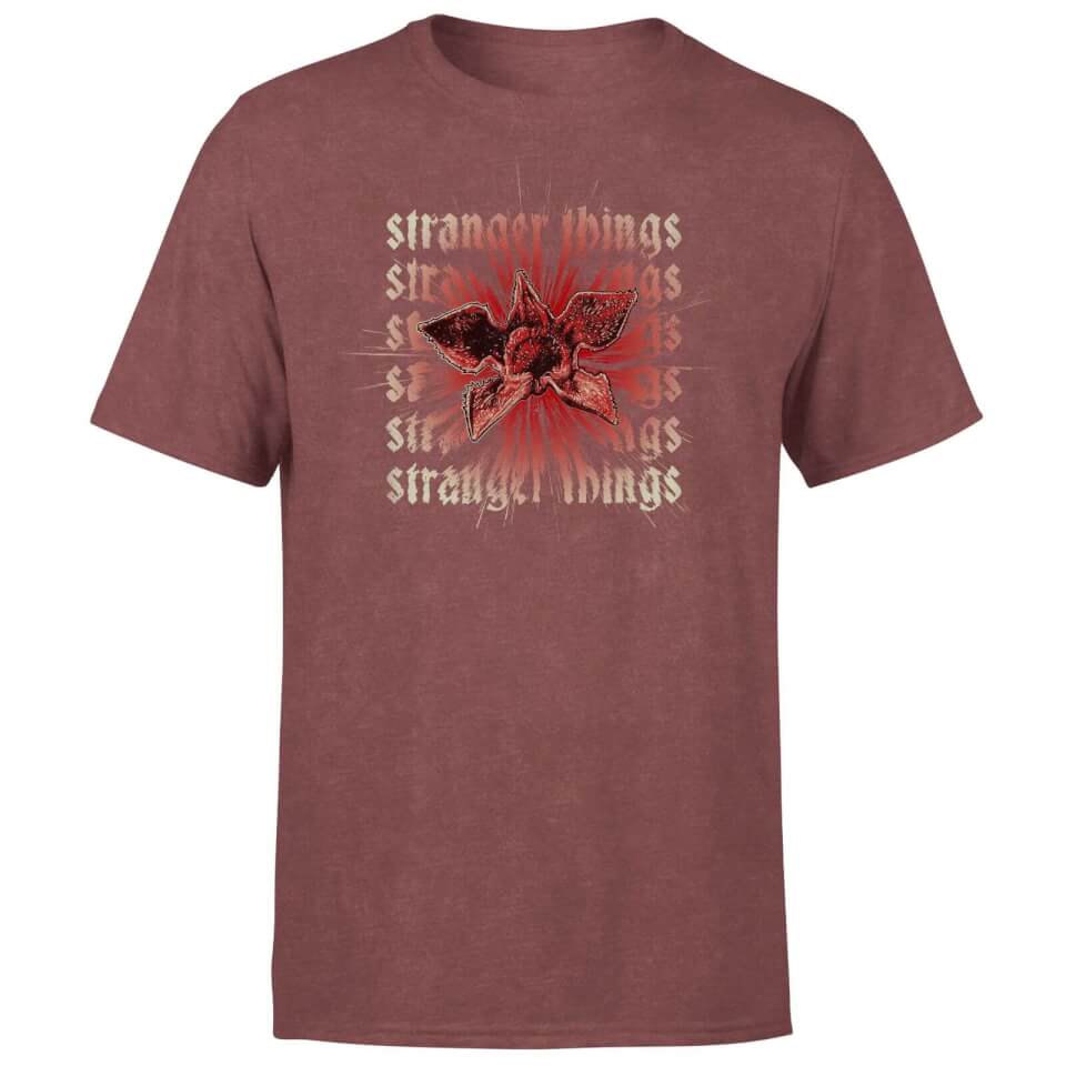 Stranger Things Demogorgon Warp Unisex T-Shirt - Burgundy Acid Wash