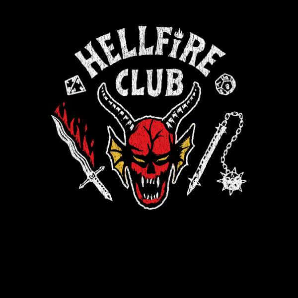 Stranger Things Hellfire Club Vintage Unisex T-Shirt - Black 0