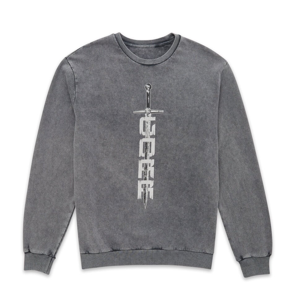 Marvel Thor - Love and Thunder Gorr Sword Sweatshirt - Black Acid Wash