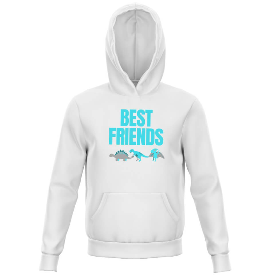 Best Friends Blue Big And Beautiful Kids' Hoodie - White