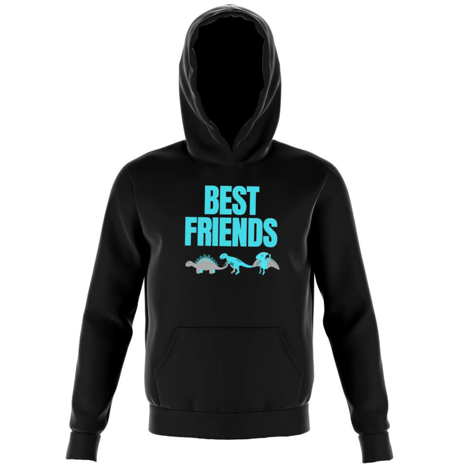 Best Friends Blue Dinosaurs Big And Beautiful Kids' Hoodie - Black