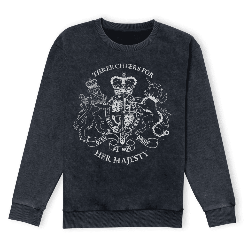 Three Cheers Sweatshirt - Black Acid Wash