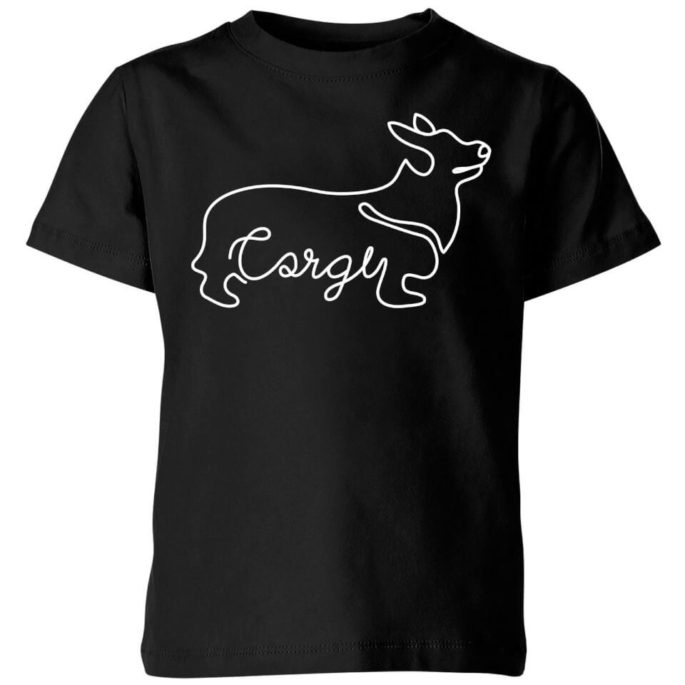 Corgi Kids' T-Shirt - Black
