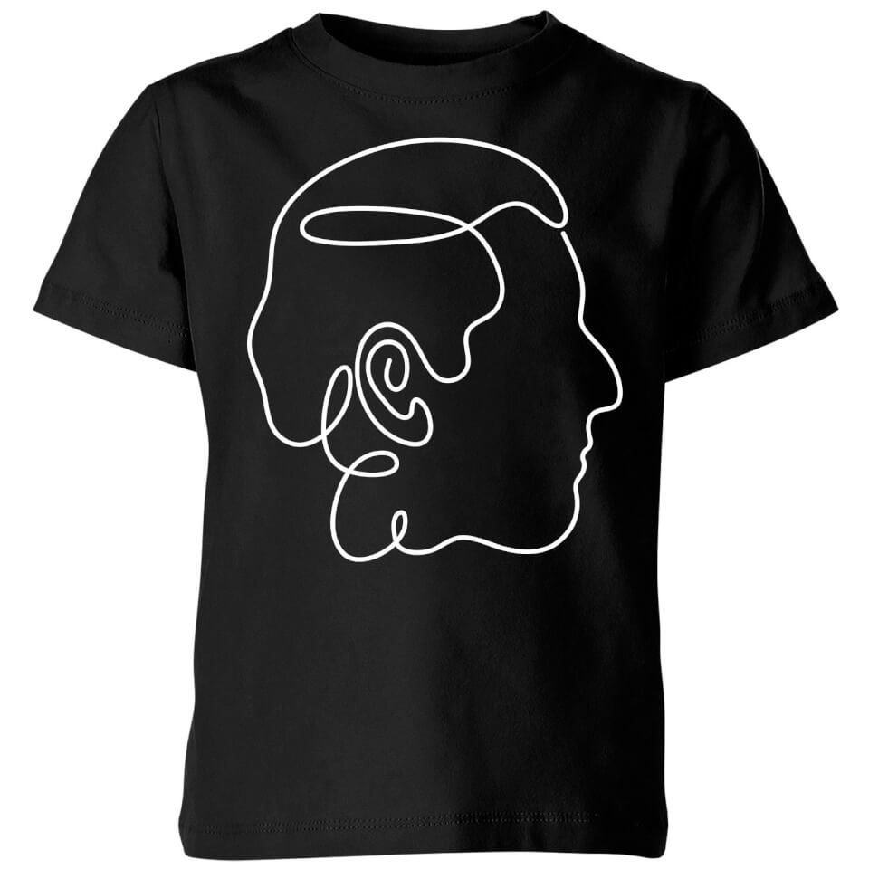 Charles Linework Kids' T-Shirt - Black
