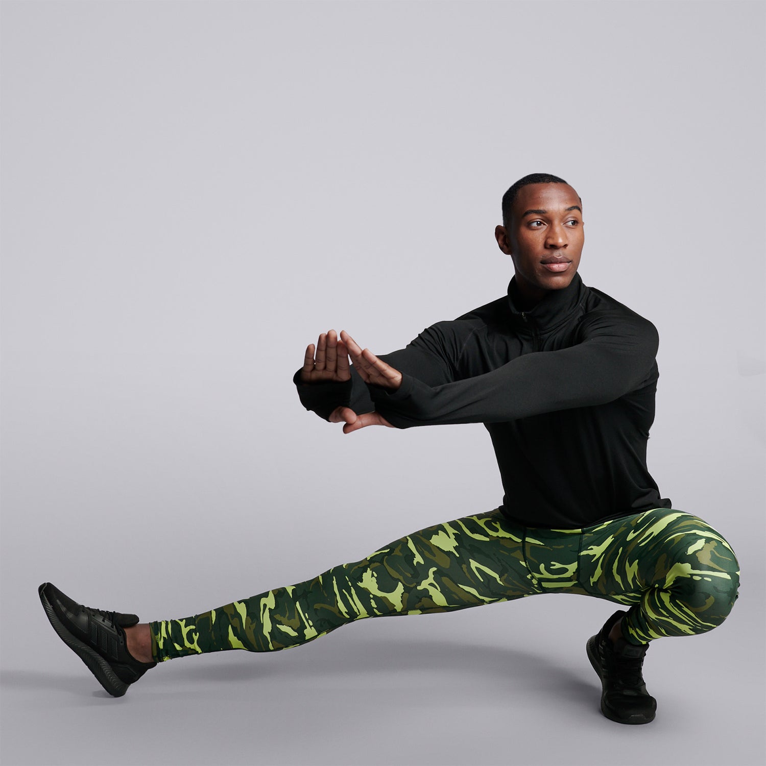 Men's Combat Compression Tights - Green Fluro