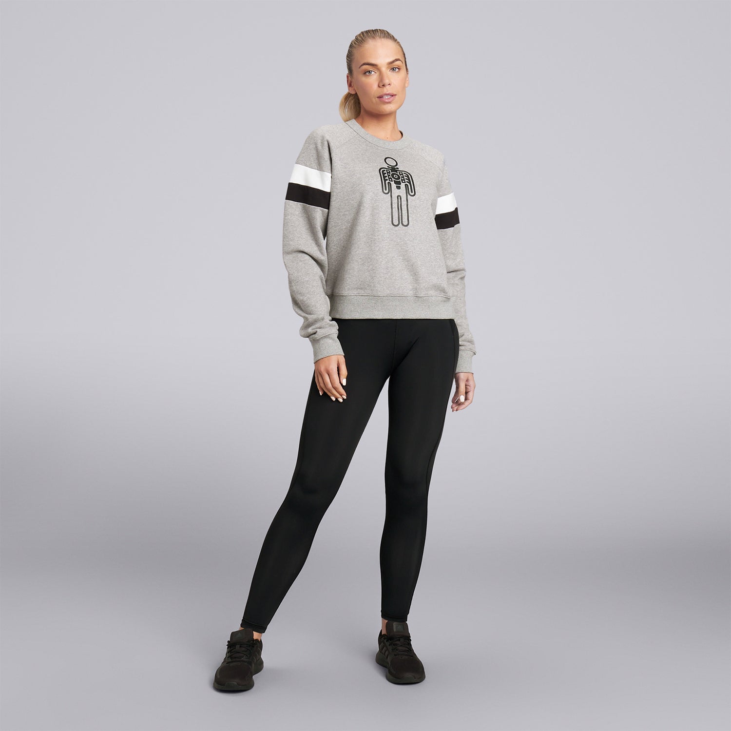 Women's Casual Athleisure Matching Sweatsuit Contrast Topstitching Quarter  Zip Thermal Lined Pullover Sweatshirt And Beam Feet Pants Set In LIGHT  COFFEE