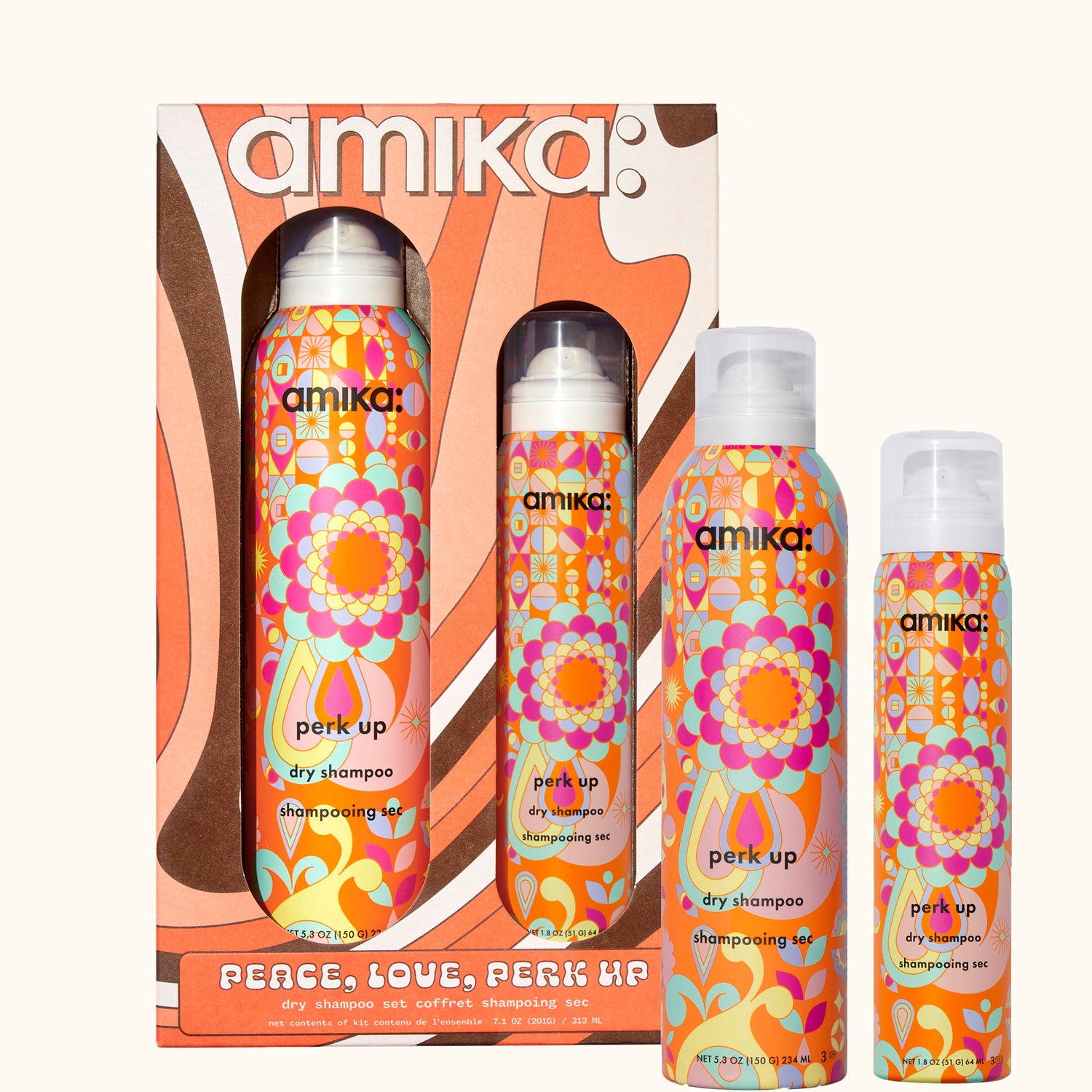 peace, love and perk up dry shampoo set (30% savings)