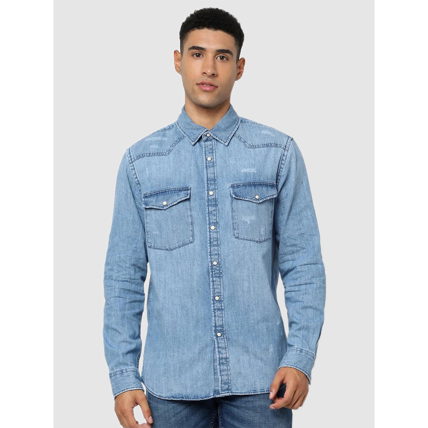 Blue Solid Regular Fit Shirt (Various Sizes)