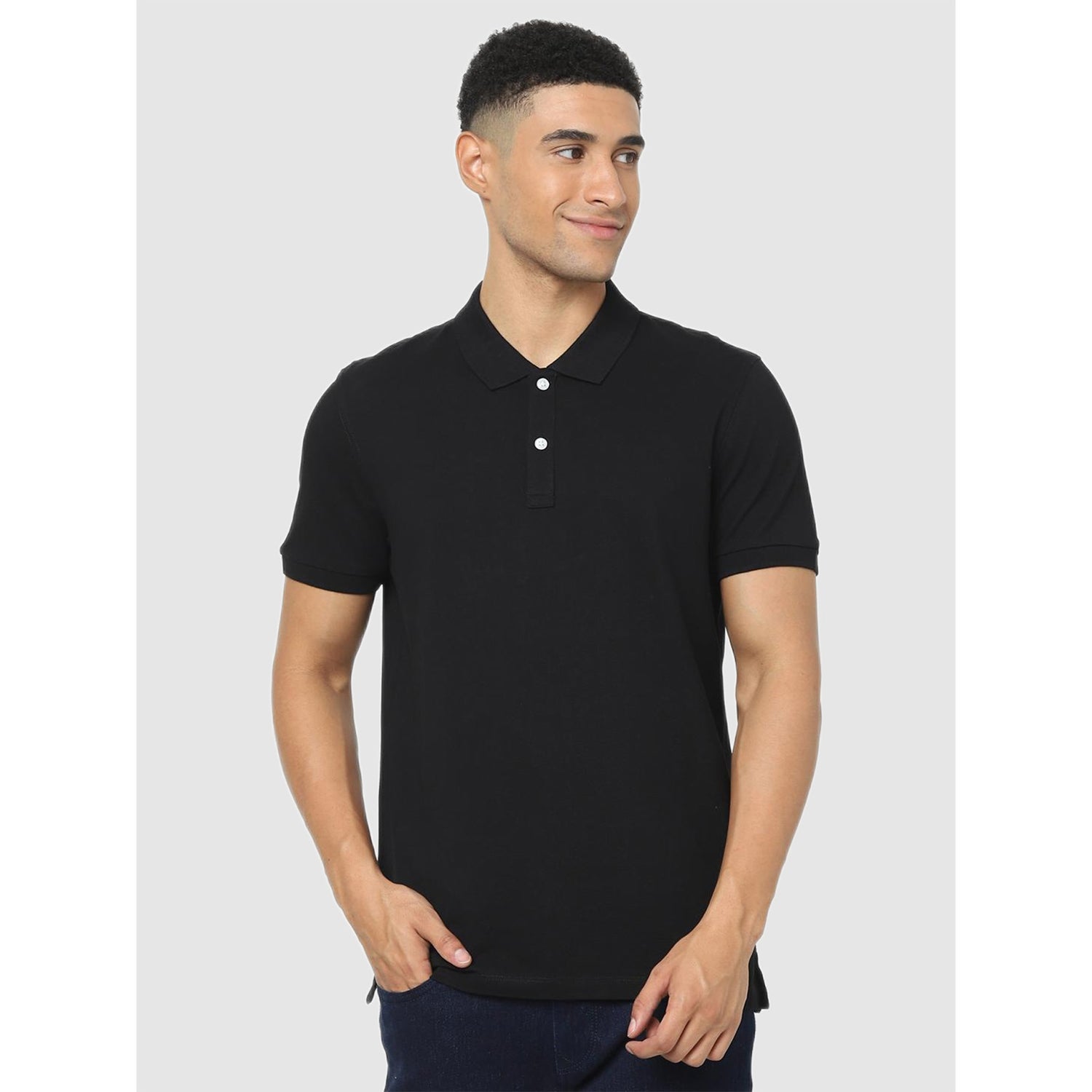 Black Solid Regular Fit T-Shirt (Various Sizes)