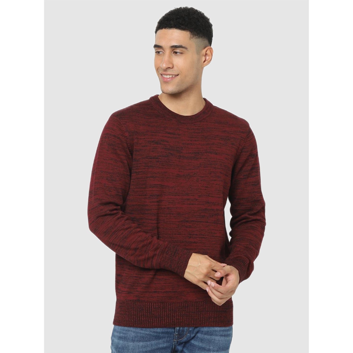 Maroon Abstract Regular Fit Sweater (Various Sizes)