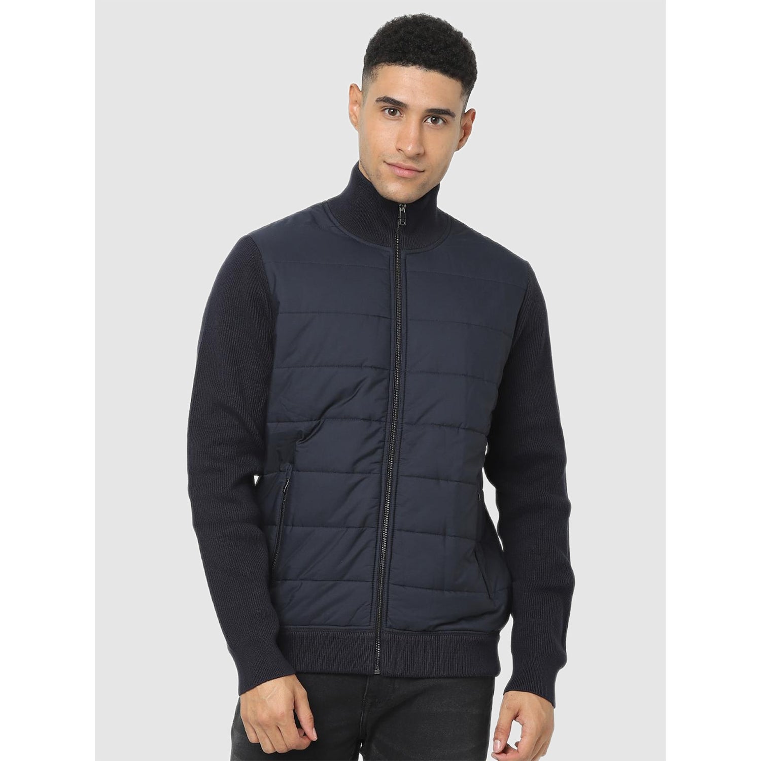 Navy Solid Regular Fit Jacket (Various Sizes)
