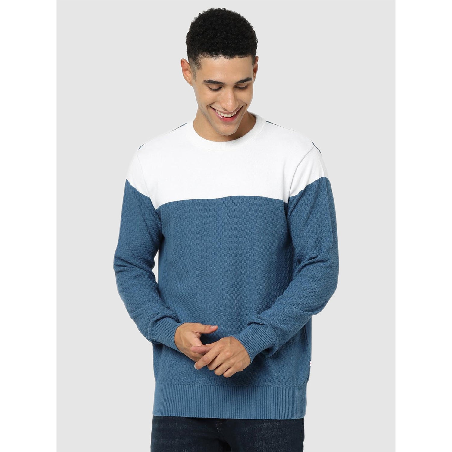 Blue Color Regular Fit Block Sweater (Various Sizes)