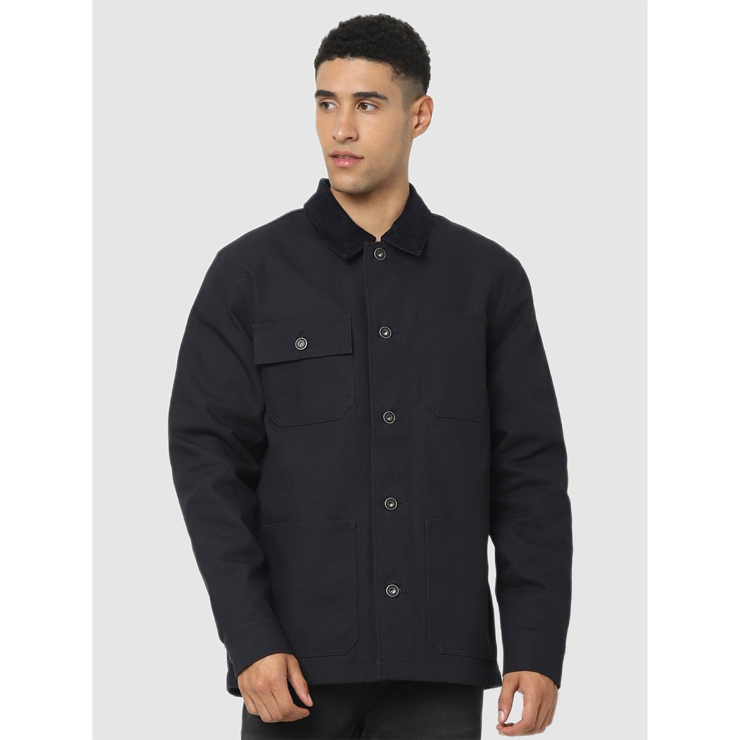 Black Longline Tailored Denim Jacket (CUCANVAS)