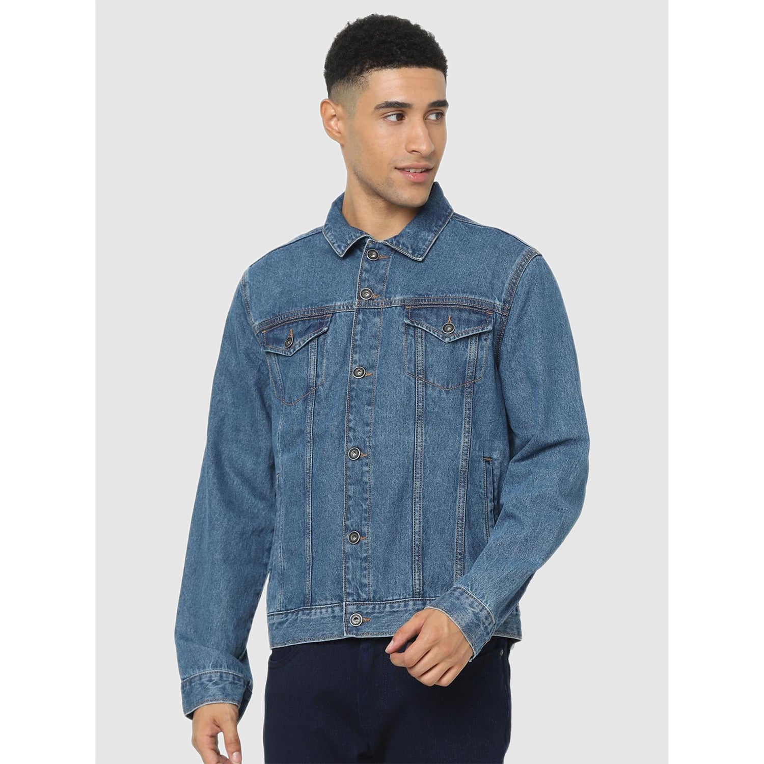Blue Solid Regular Fit Jacket (Various Sizes)