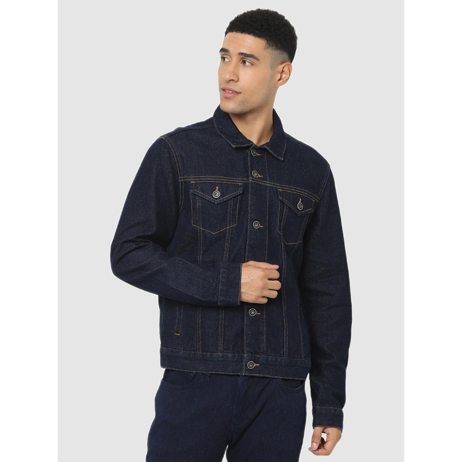 Navy Solid Regular Fit Jacket (Various Sizes)