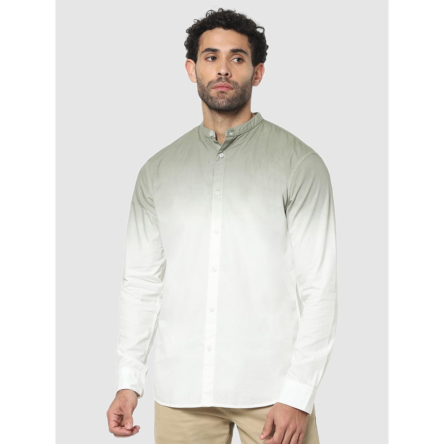 White and Grey Classic Cotton Casual Shirt (CAWAX)