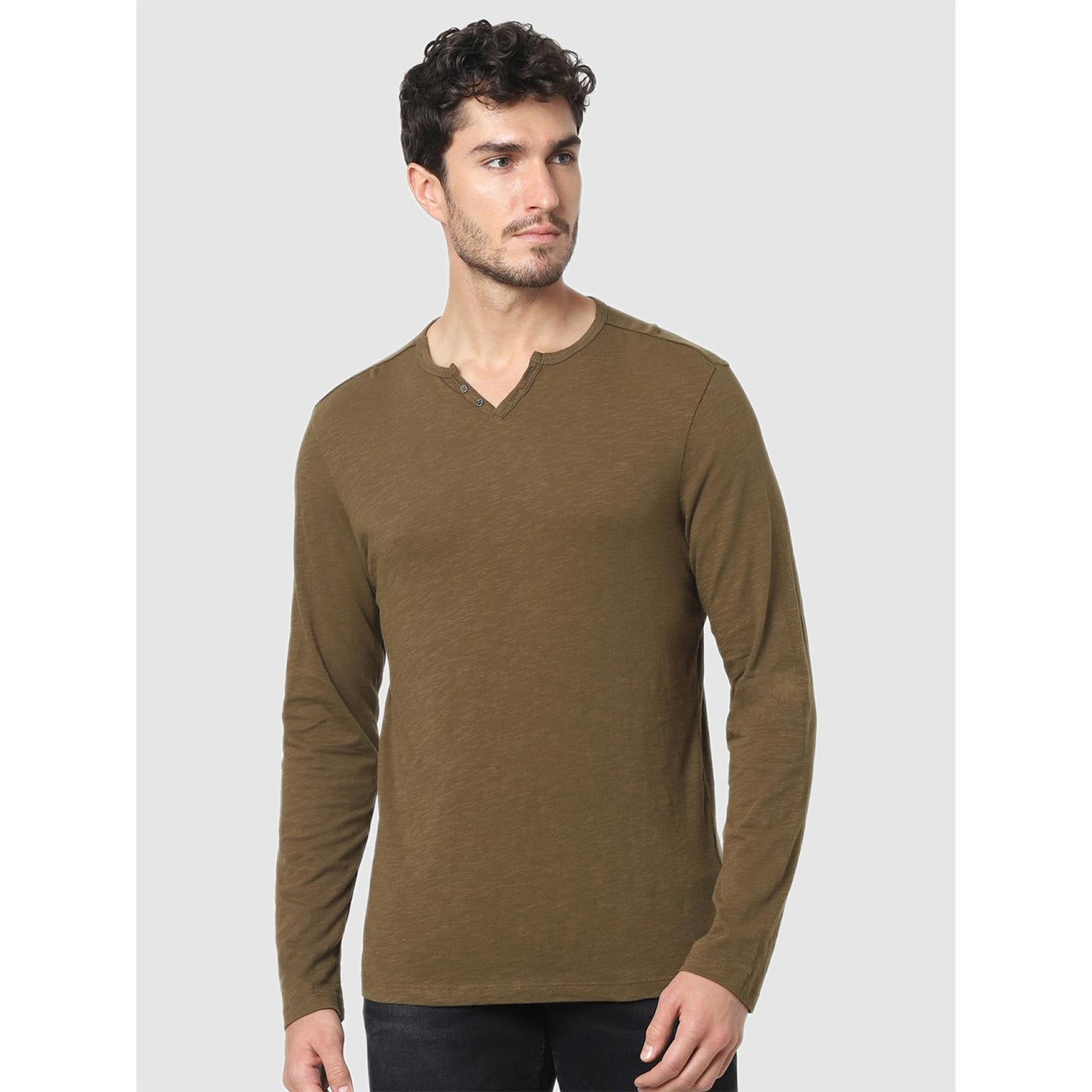 Men's Brown Solid T-shirt (Various Sizes)