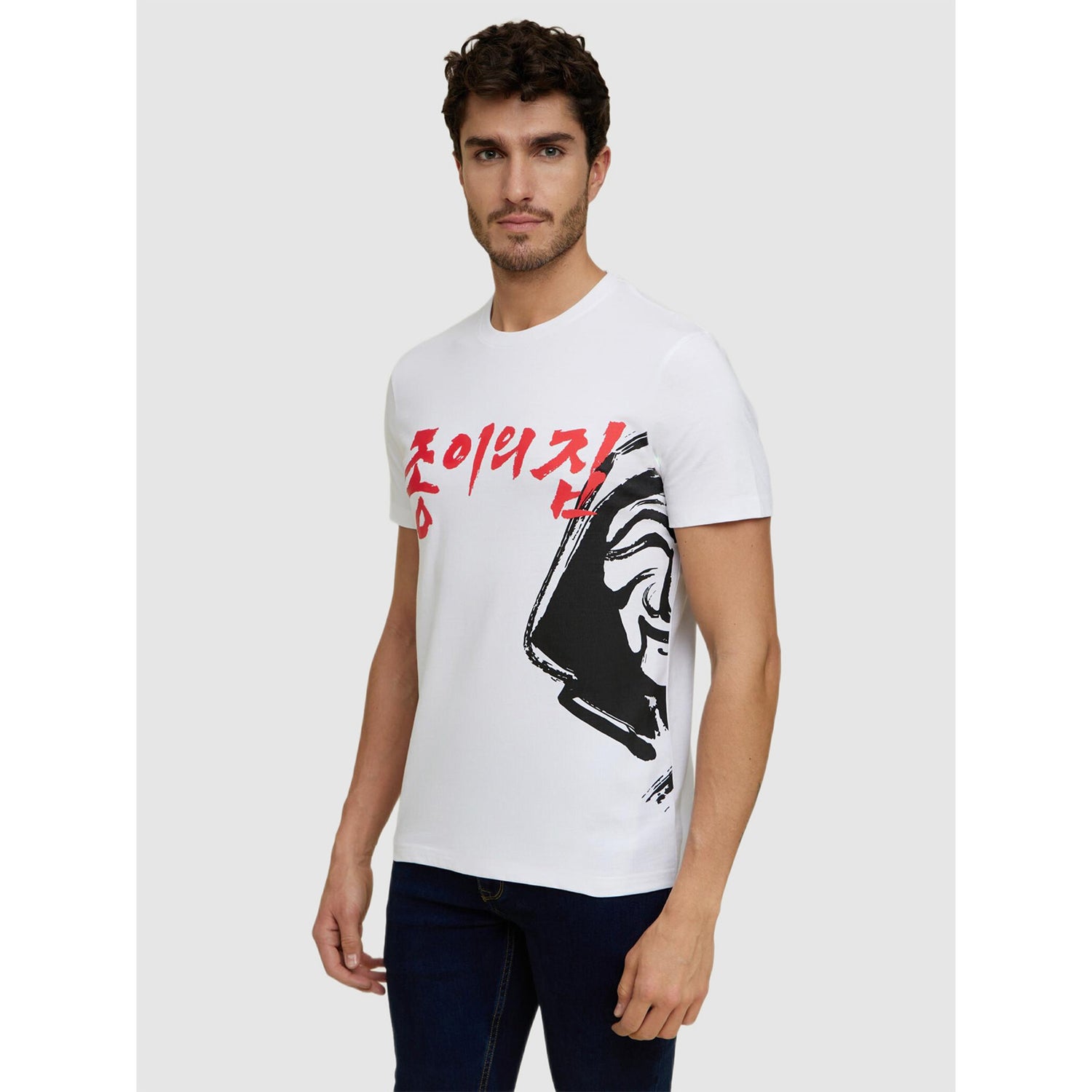 Men's Money Heist White Graphic T-Shirts (Various Sizes)